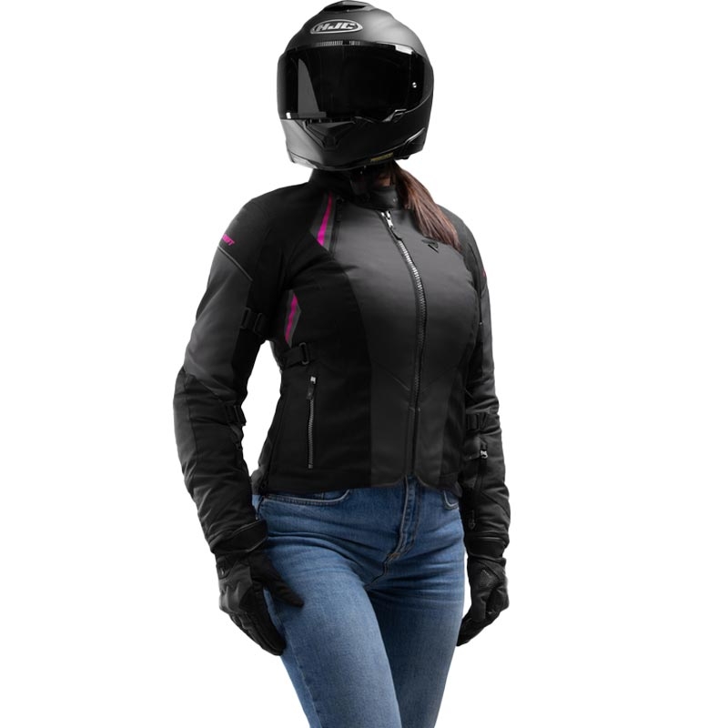 Moteriška motociklo striukė Rebelhorn Swift juoda-pilka-rožinė