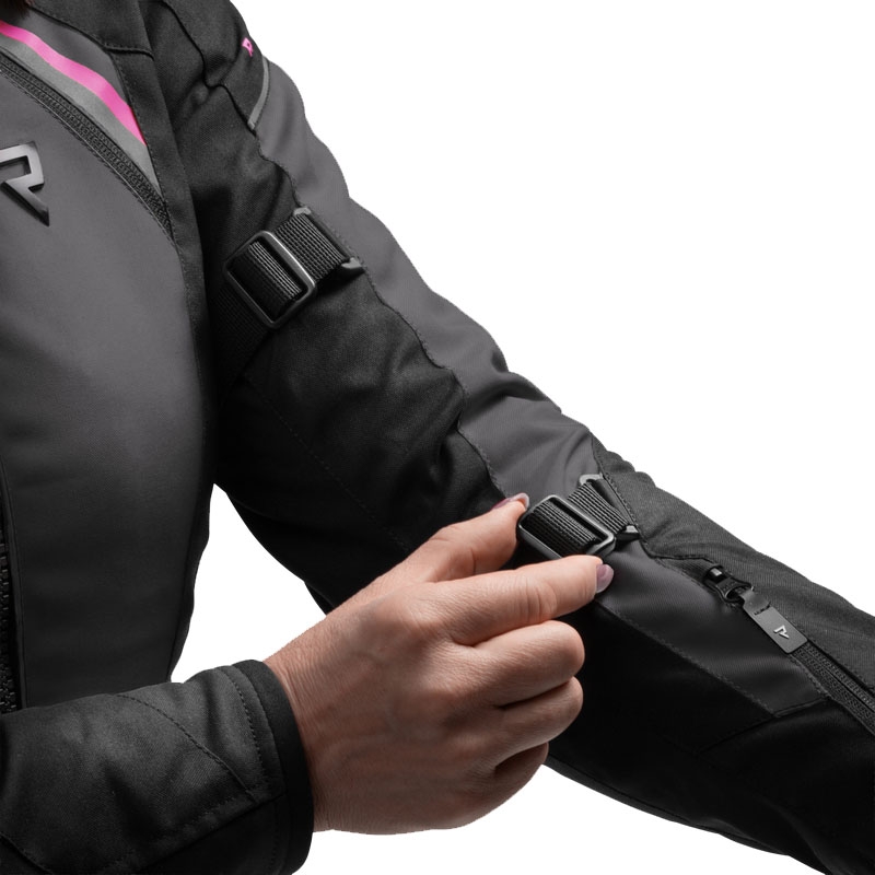 Moteriška motociklo striukė Rebelhorn Swift juoda-pilka-rožinė