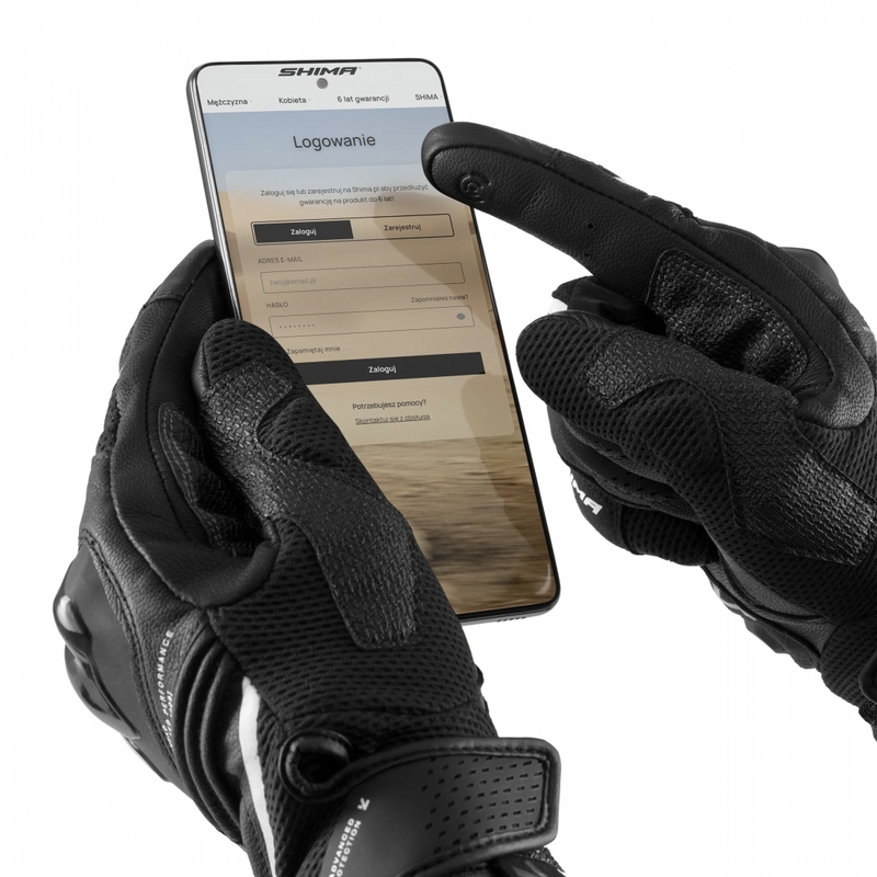 Moteriškos motociklo pirštinės Shima Spark 3.0 juodos-baltos