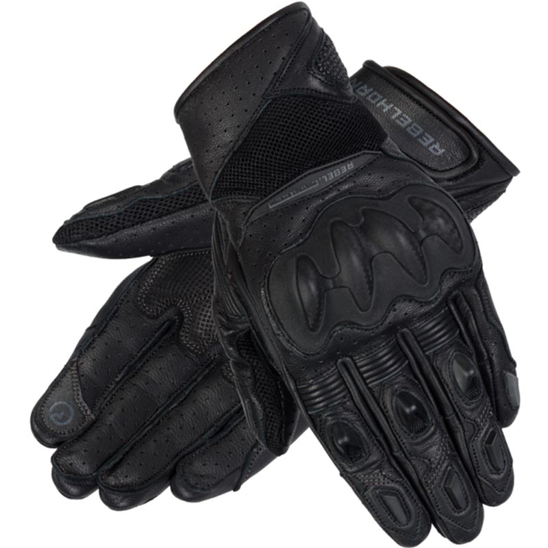 Rebelhorn Flux II Moteriškos motociklininko pirštinės Black
