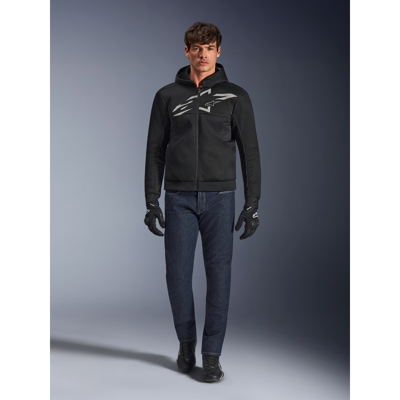 „Alpinestars Chrome Superairflow“ motociklo džemperis, juodas-tamsiai pilkas-baltas