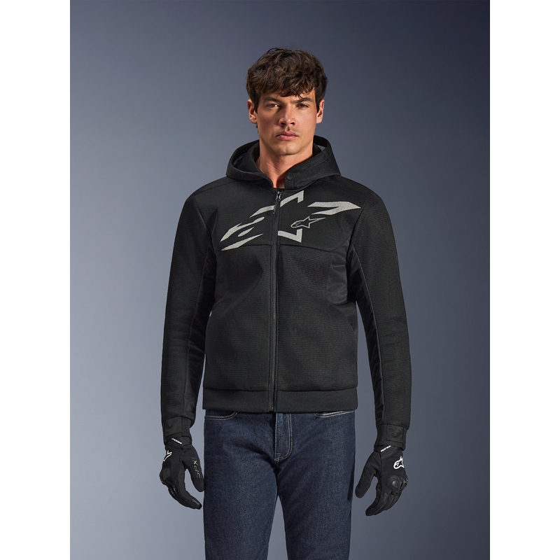 „Alpinestars Chrome Superairflow“ motociklo džemperis, juodas-tamsiai pilkas-baltas