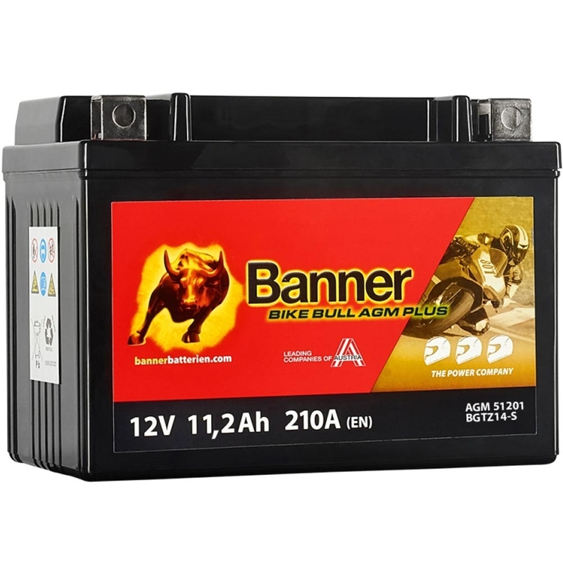 AGM akumuliatorius Banner BIKE BULL AGM PLUS 51201 BGTZ14-S
