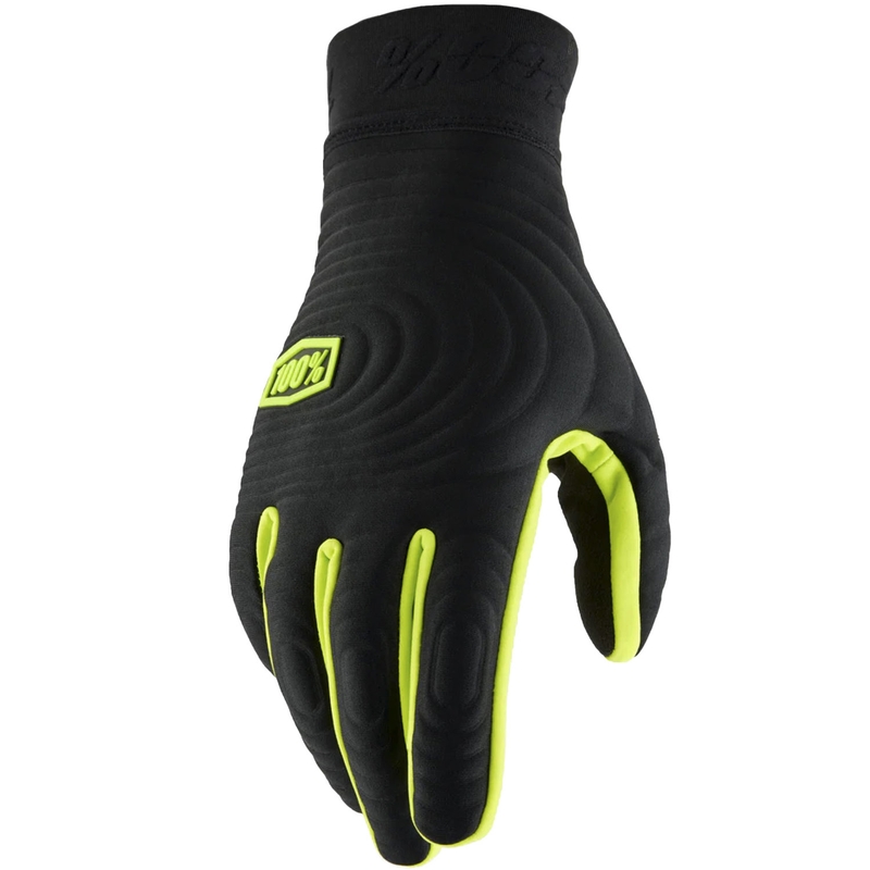 Motokroso pirštinės 100% - USA BRISKER EXTREME fluorescencinės geltonos-juodos