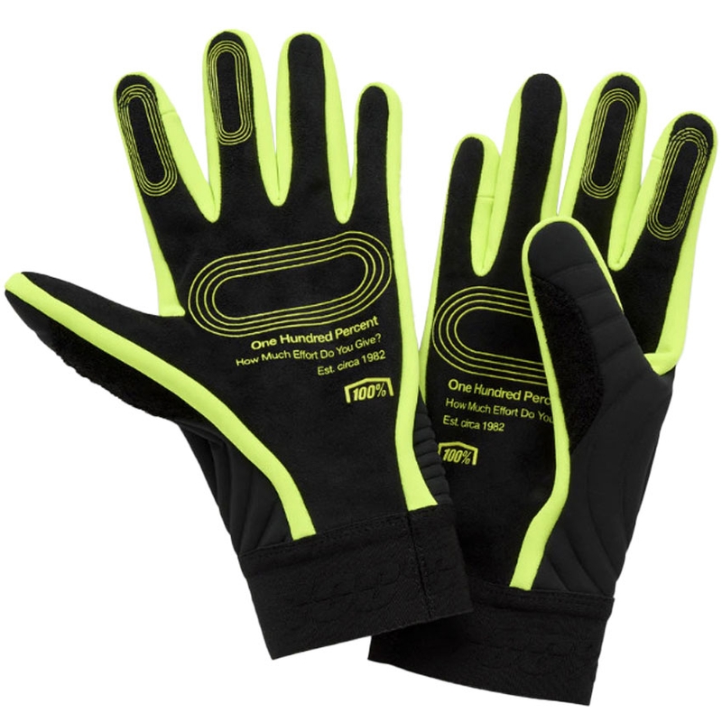 Motokroso pirštinės 100% - USA BRISKER EXTREME fluorescencinės geltonos-juodos
