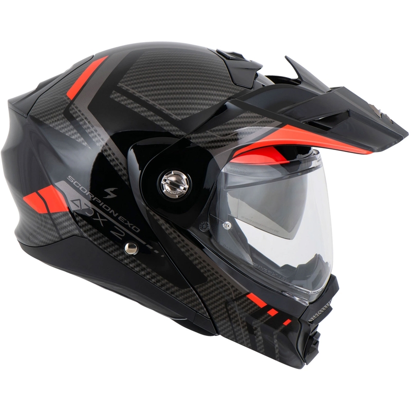 Scorpion ADX-2 LEWIS atlenkiamas motociklo šalmas juodas-raudonas