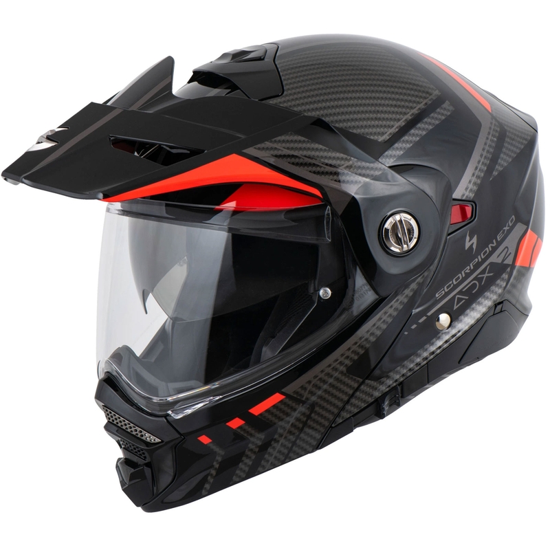 Scorpion ADX-2 LEWIS atlenkiamas motociklo šalmas juodas-raudonas