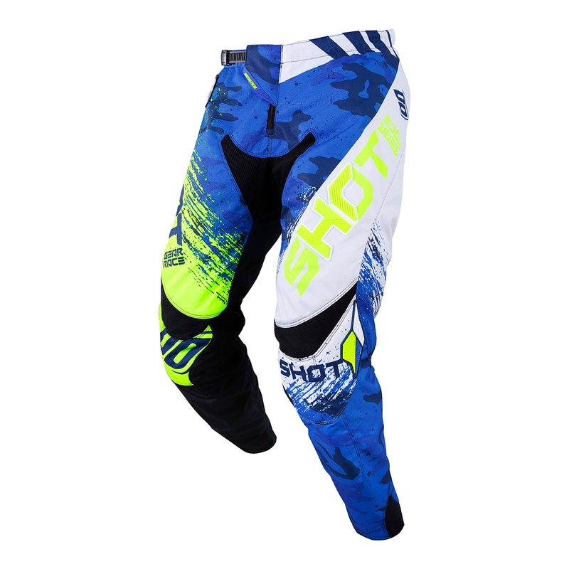 Motokrosové kalhoty Shot CONTACT Counter modro-fluo žluté