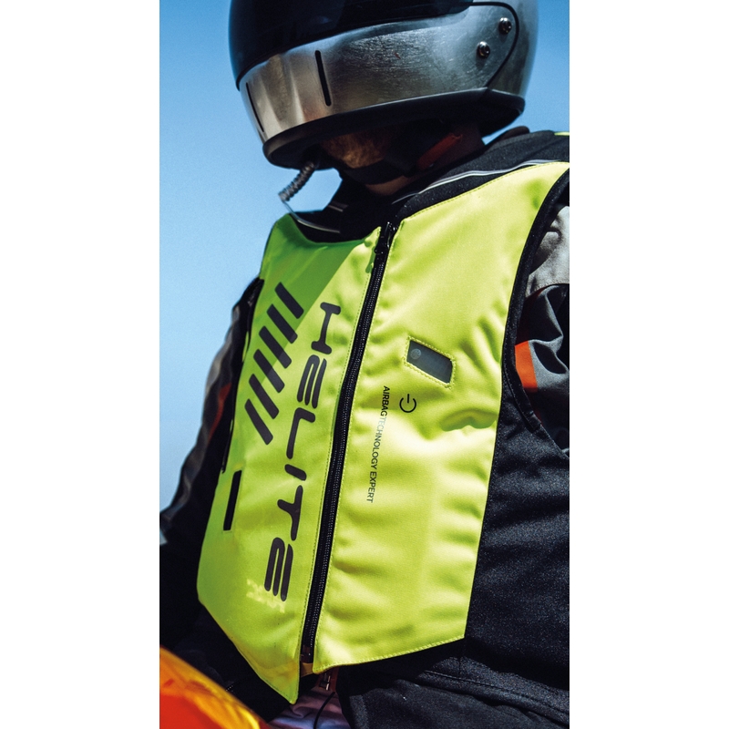 Helite dviguba vėžlio tipo Hivis liemenė su oro pagalve, žalia-geltona