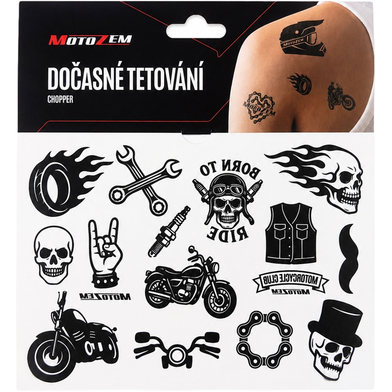 „MotoZem Chopper“ laikina tatuiruotė