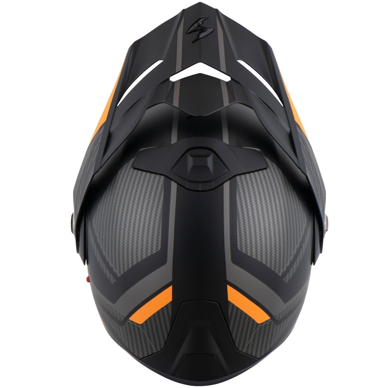 Apverčiamas motociklininko šalmas Scorpion ADX-2 LEWIS matinis juodai oranžinis