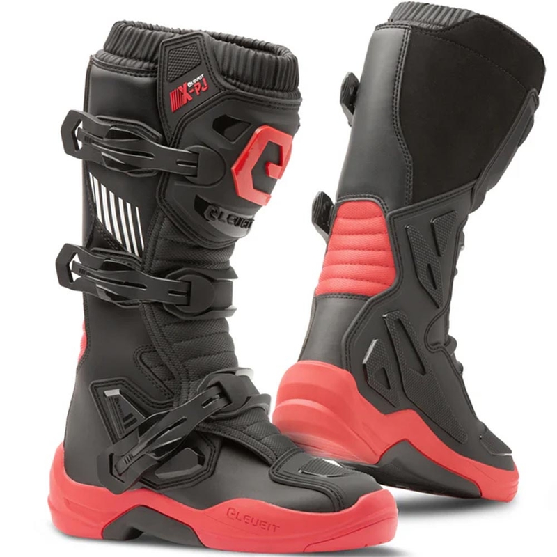 Eleveit X-Peak vaikiški motokroso batai juodi-raudoni