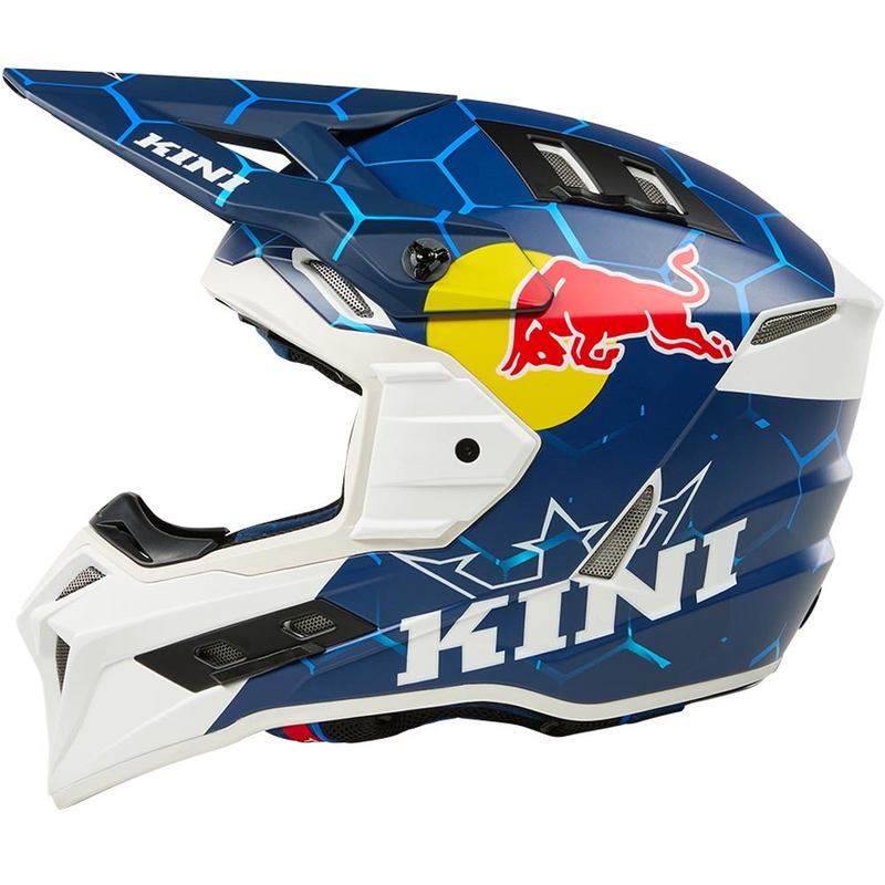 Motokroso šalmas KINI Red Bull EXC mėlynai baltas