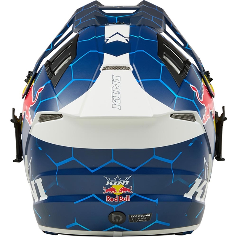Motokroso šalmas KINI Red Bull EXC mėlynai baltas