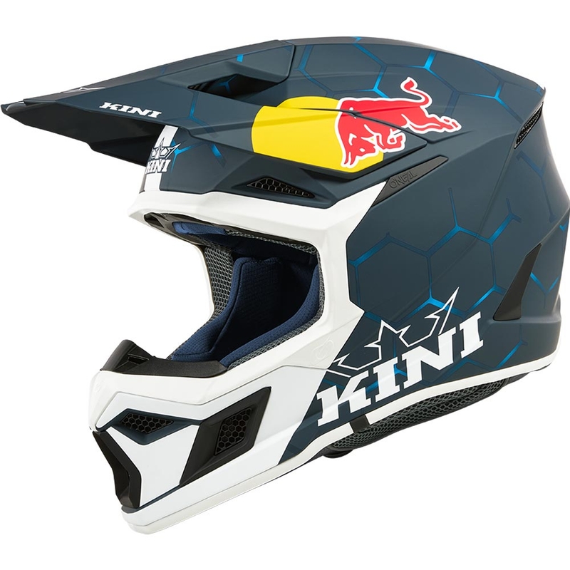 Motokroso šalmas KINI Red Bull MX3 1.0 mėlyna-balta