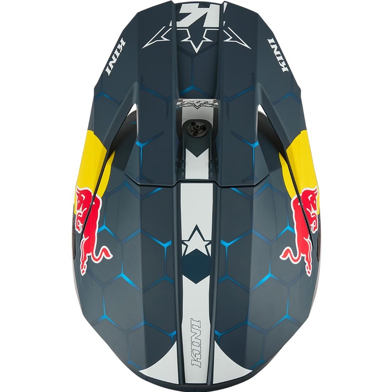 Vaikiškas motokroso šalmas KINI Red Bull MX3 1.0 mėlynai baltas
