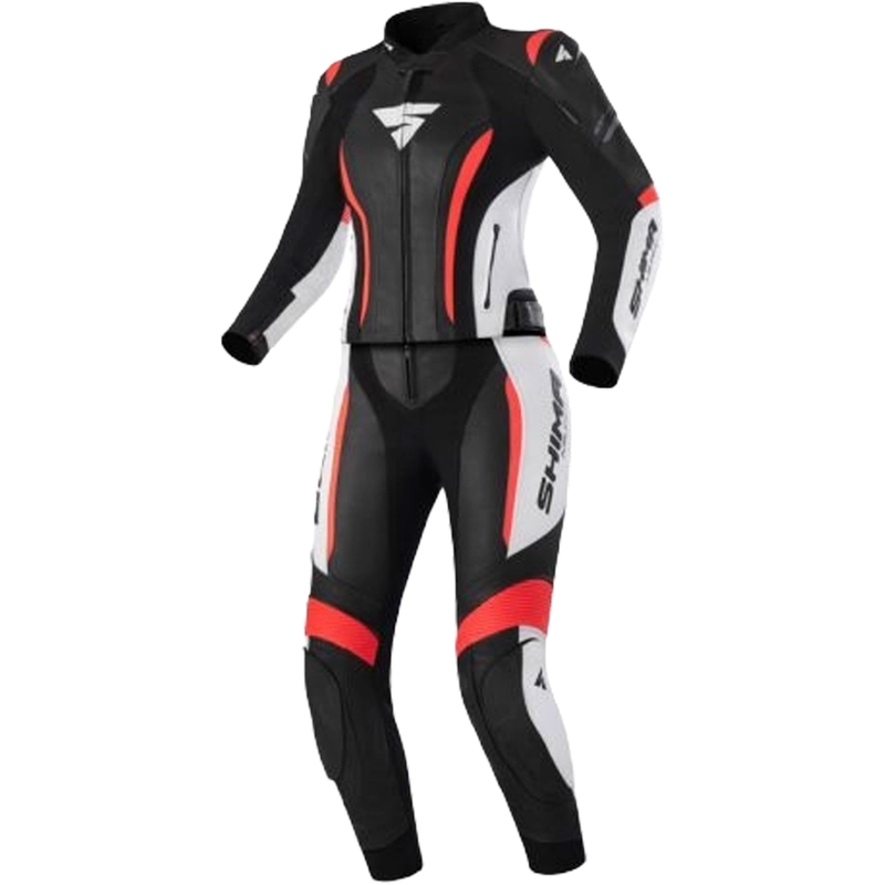Moteriškas "Shima Miura 2.0" juodai-baltai-raudonas motociklininkų kombinezonas