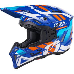Motokroso šalmas O´Neal EX-SRS Dust mėlyna-oranžinė