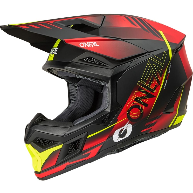 Motokroso šalmas O´Neal 3SRS Haze matinė juoda-raudona-geltona