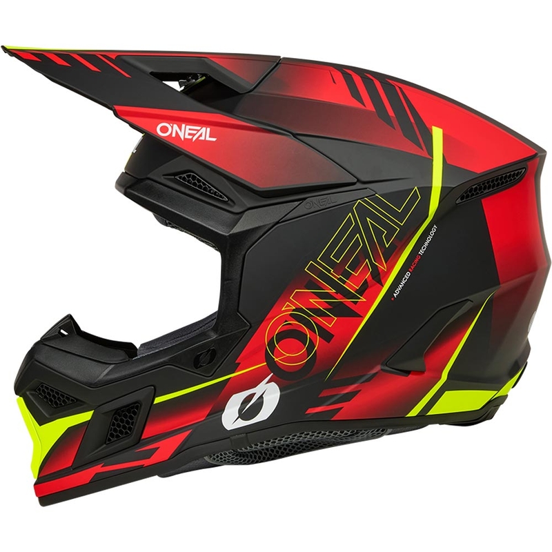 Motokroso šalmas O´Neal 3SRS Haze matinė juoda-raudona-geltona