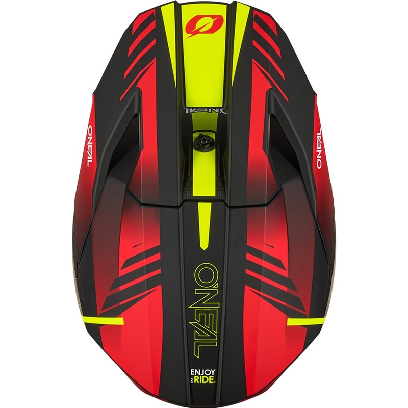 Motokroso šalmas O´Neal 3SRS Haze matinė juoda-raudona-geltona