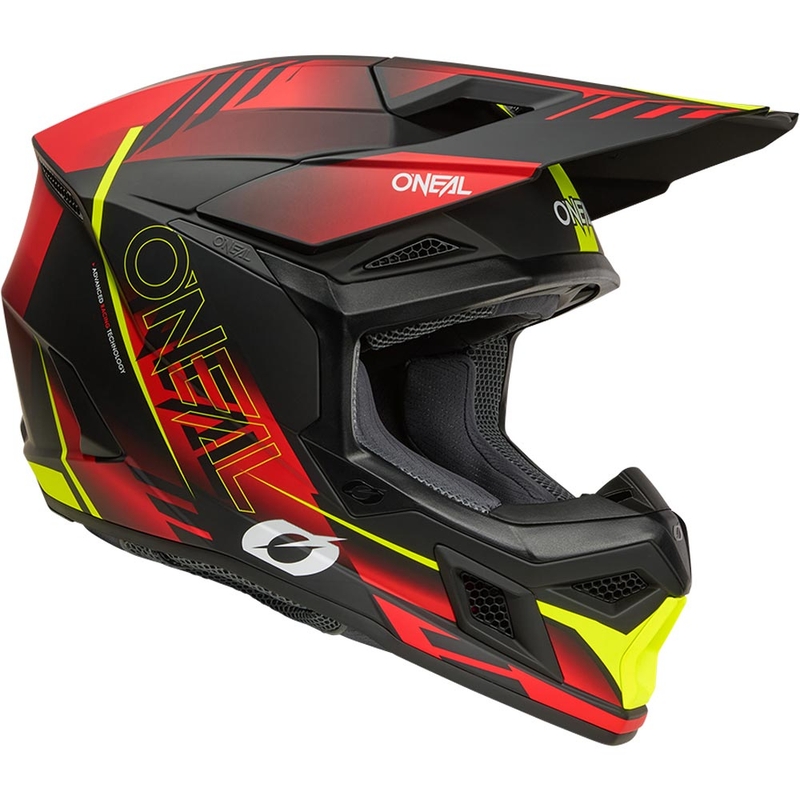 Motokroso šalmas O´Neal 3SRS Haze matinė juoda-raudona-geltona