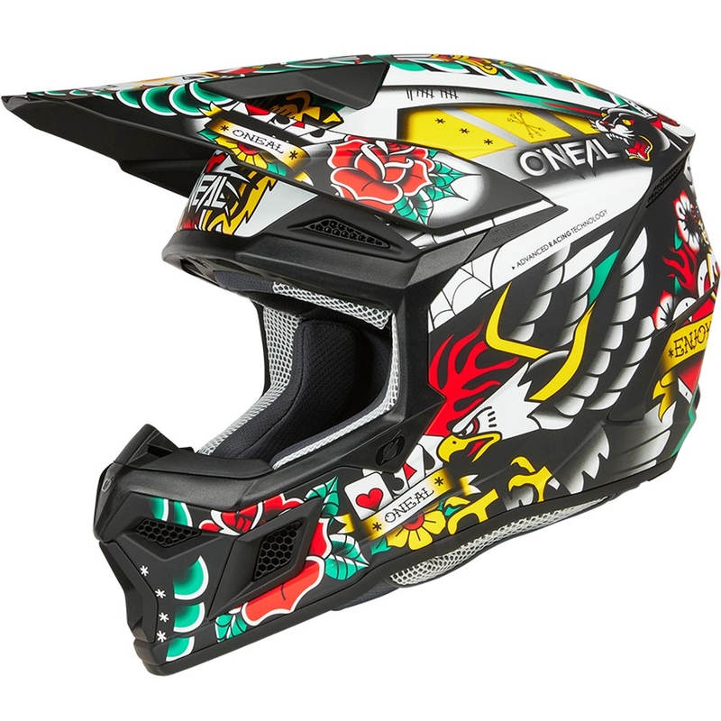 Vaikiškas motokroso šalmas O'Neal 3SRS Inked daugiaspalvis