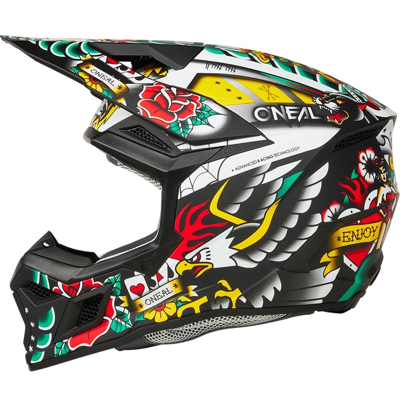 Vaikiškas motokroso šalmas O'Neal 3SRS Inked daugiaspalvis