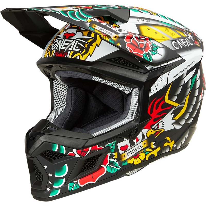 Vaikiškas motokroso šalmas O'Neal 3SRS Inked daugiaspalvis