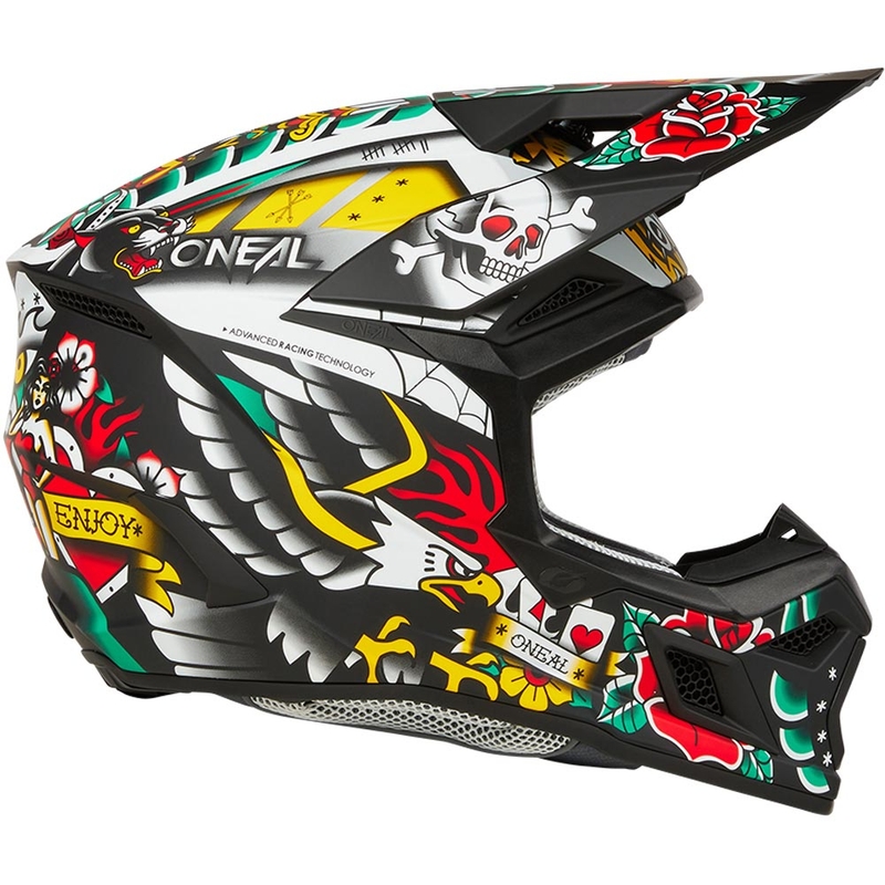 Vaikiškas motokroso šalmas O'Neal 3SRS Inked daugiaspalvis