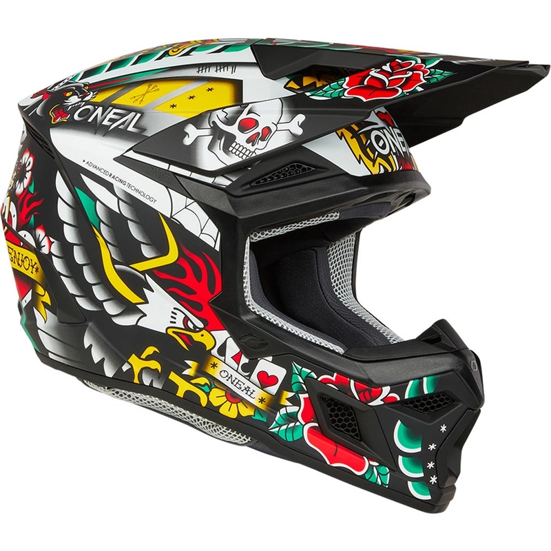 Vaikiškas motokroso šalmas O'Neal 3SRS Inked daugiaspalvis