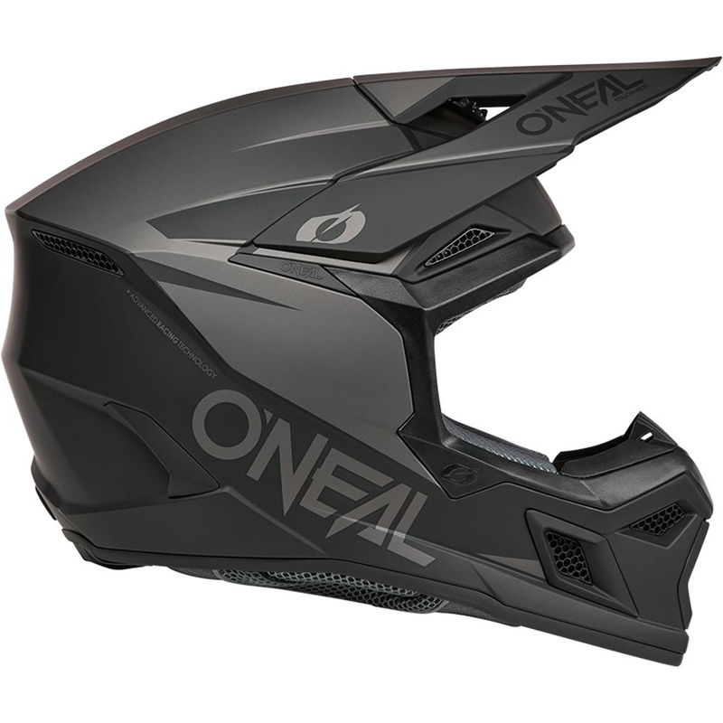Motokroso šalmas O´Neal 3SRS Solid matinė juoda-pilka