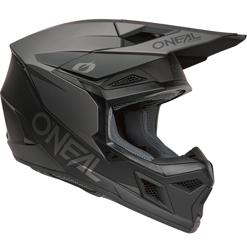 Motokroso šalmas O´Neal 3SRS Solid matinė juoda-pilka