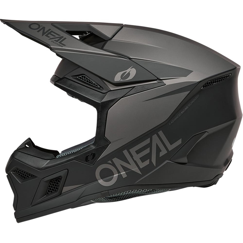 Motokroso šalmas O´Neal 3SRS Solid matinė juoda-pilka