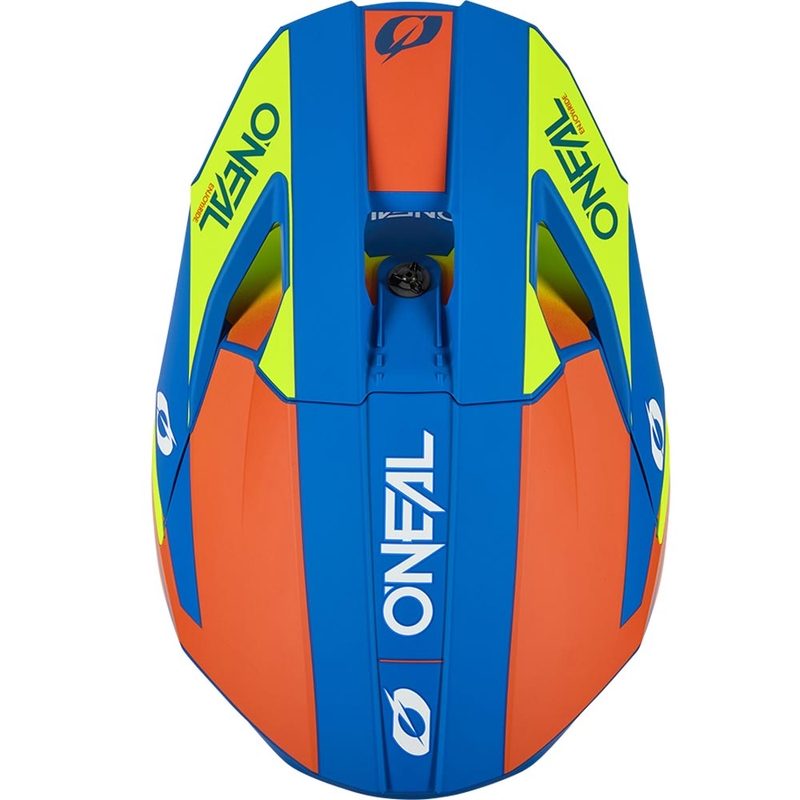 Motokroso šalmas O´Neal 3SRS Solid matinė mėlyna-fluorescencinė geltona