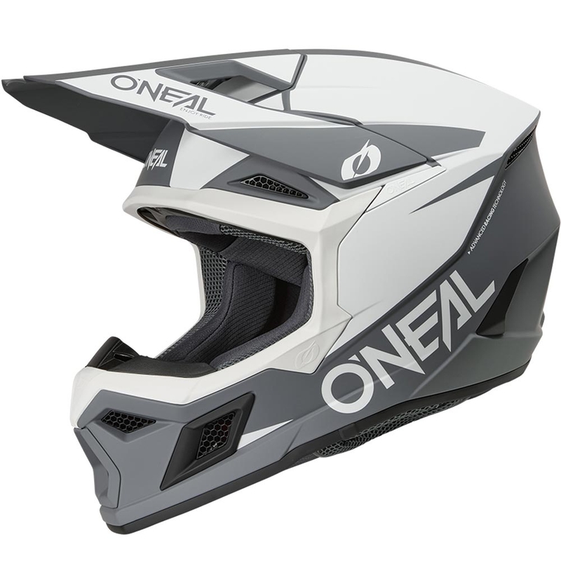 Motokroso šalmas O´Neal 3SRS Solid matinė balta-pilka