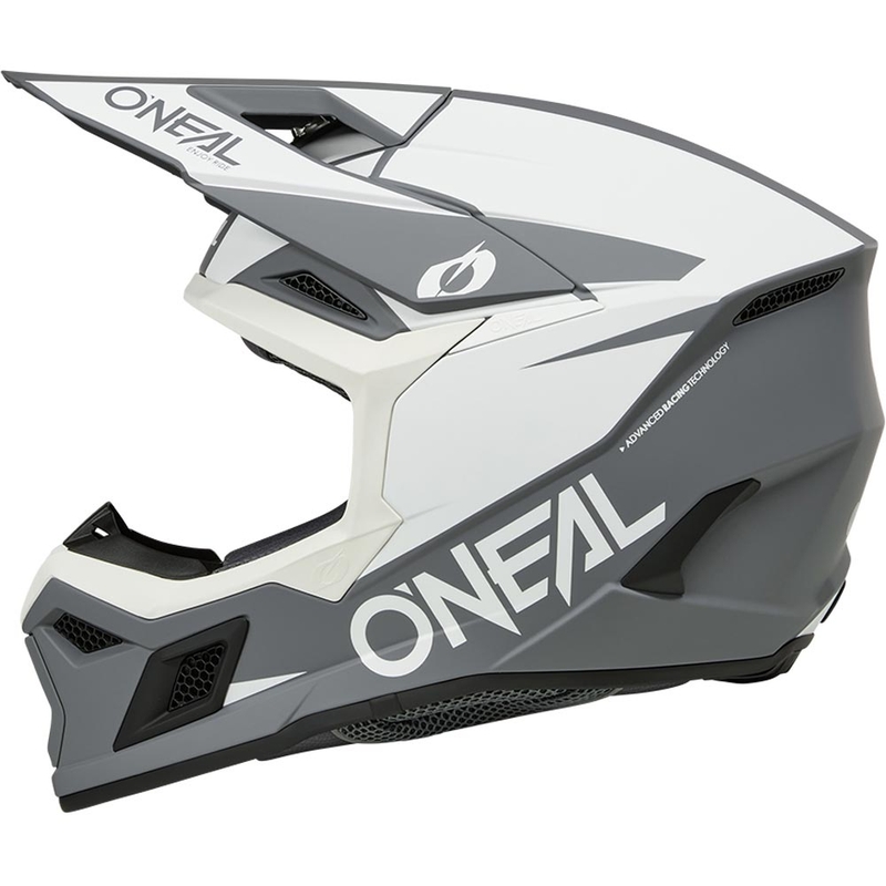 Motokroso šalmas O´Neal 3SRS Solid matinė balta-pilka