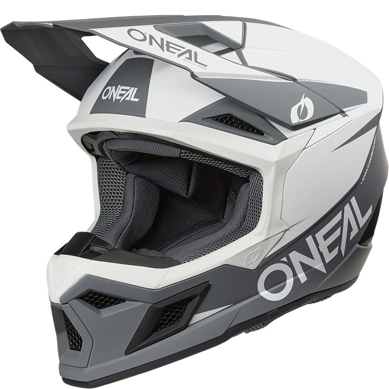 Motokroso šalmas O´Neal 3SRS Solid matinė balta-pilka