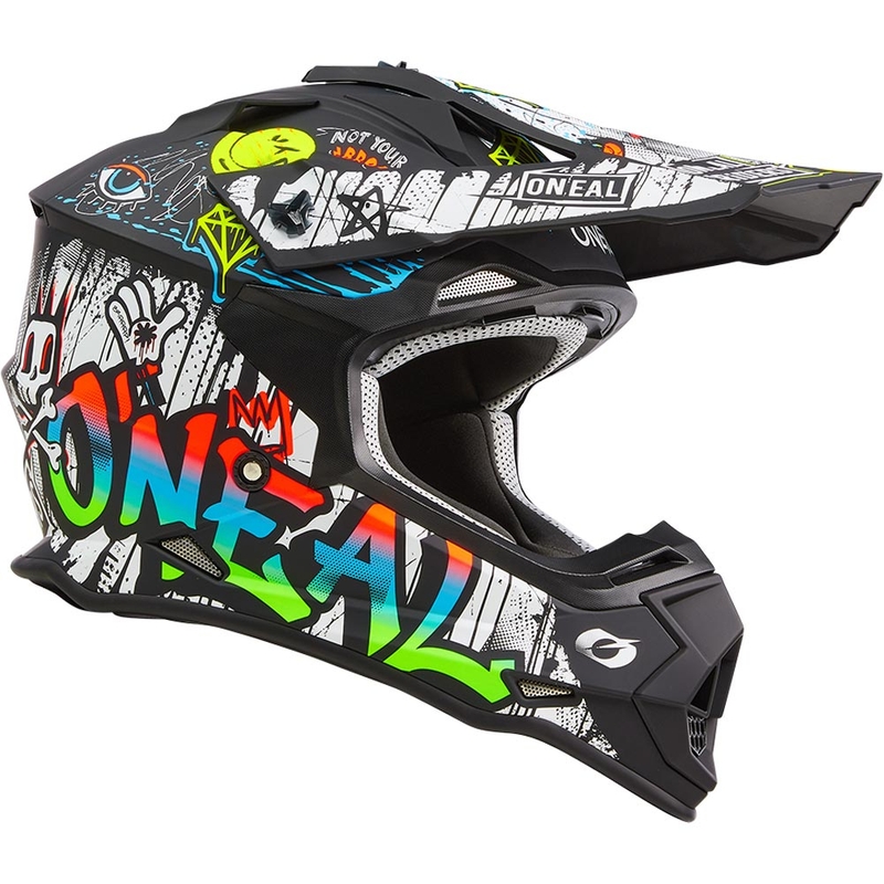Motokroso šalmas O´Neal 2SRS Rancid matinė juoda-balta