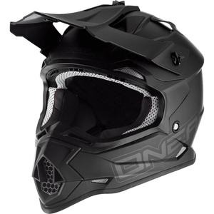 Motokroso šalmas O´Neal 2SRS plokščias matinės juodos spalvos