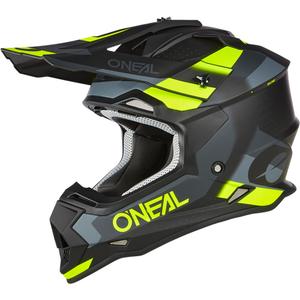 Motokroso šalmas O´Neal 2SRS Spyde matinė juoda-pilka-geltona