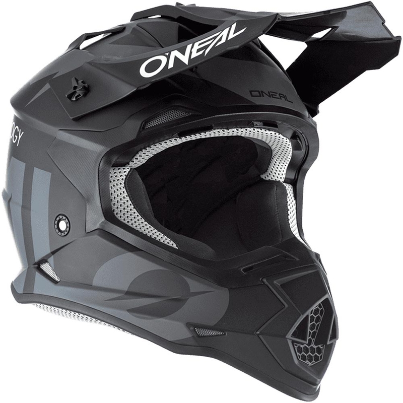 Motokroso šalmas O´Neal 2SRS Slick juoda-pilka