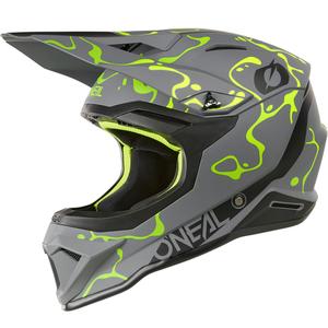 Motokroso šalmas O´Neal 1SRS Splash matinė pilka-fluorescencinė geltona