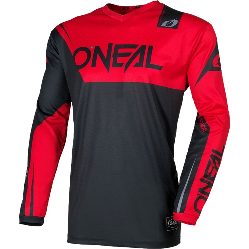 O'Neal Element Racewear motokroso marškinėliai juodi-raudoni