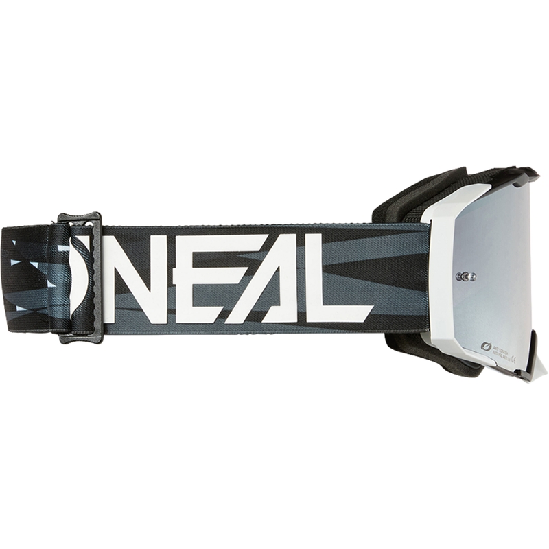 Motokroso akiniai O´Neal B-33 Ictus juodi-balti (sidabriniai veidrodiniai pleksiglasai)