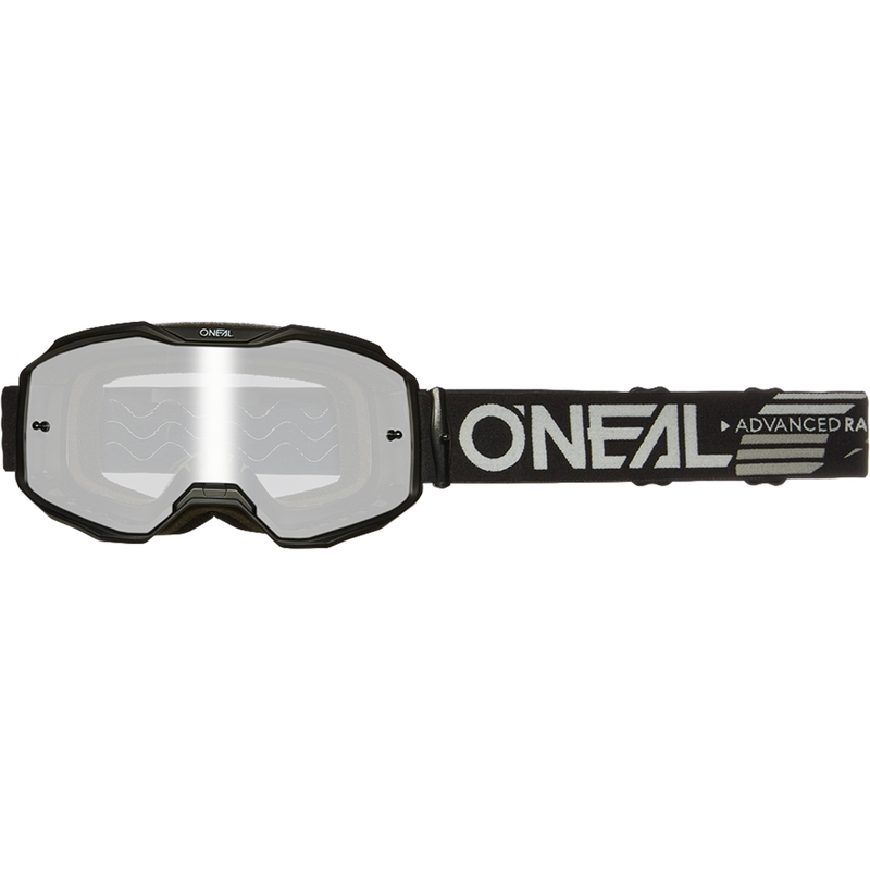 Motokroso akiniai O´Neal B-10 Solid black (veidrodinis sidabrinis plexiglass)