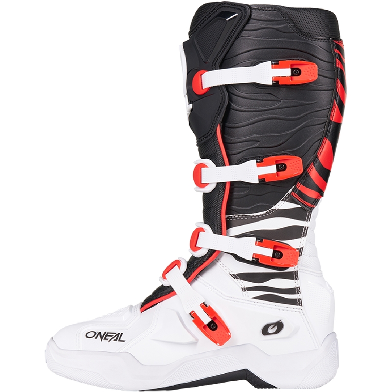 Motokroso batai O´Neal 3SRS Zebra juodi-balti-raudoni