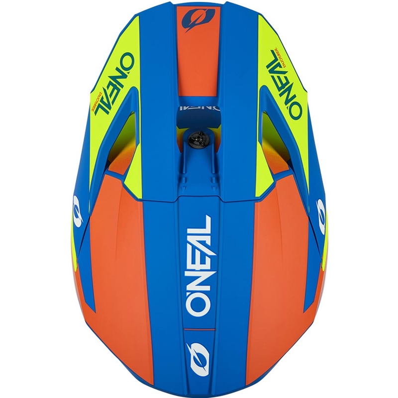 Vaikiškas motokroso šalmas O'Neal 3SRS Solid matinis mėlynas-fluorescencinis geltonas