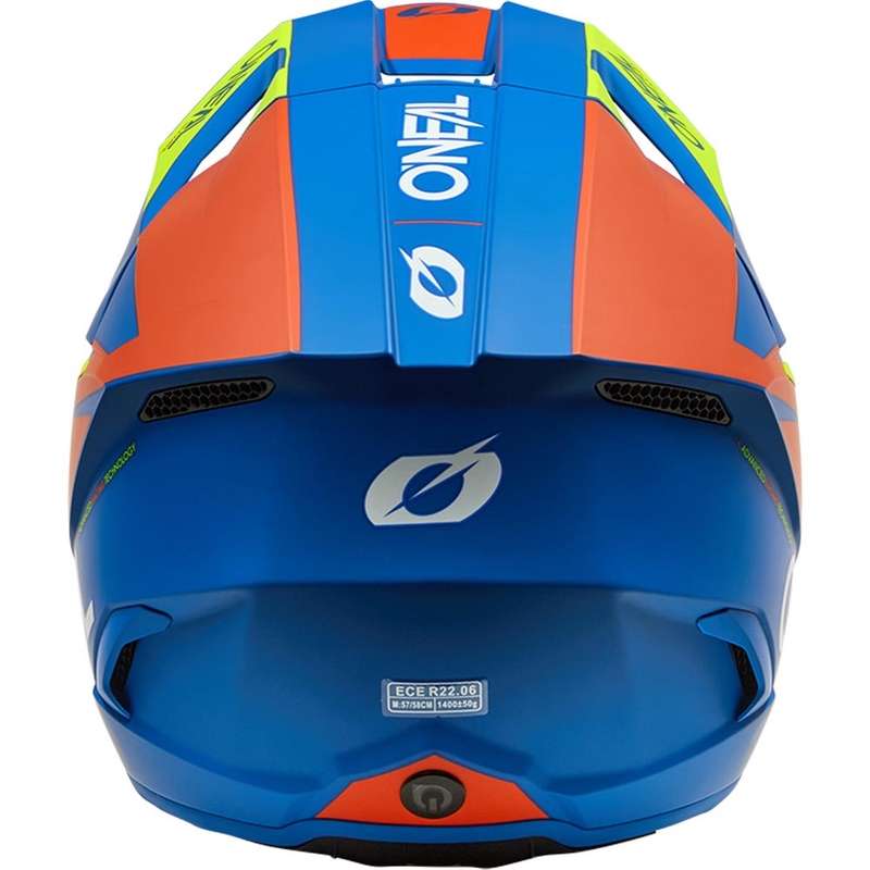 Vaikiškas motokroso šalmas O'Neal 3SRS Solid matinis mėlynas-fluorescencinis geltonas