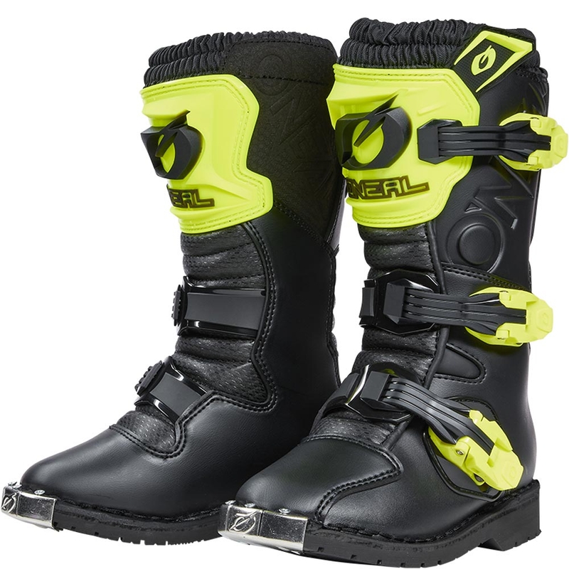 O'Neal Rider PRO vaikiški motokroso batai juodi-fluorescenciniai geltoni